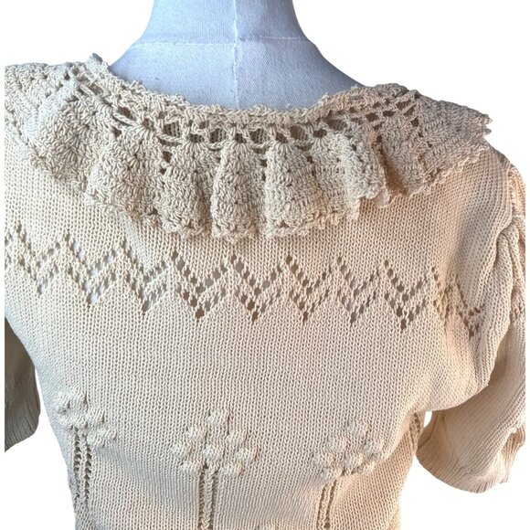 ZARA Medium Dark Beige Vintage Knit Sweater - Picture 8 of 13